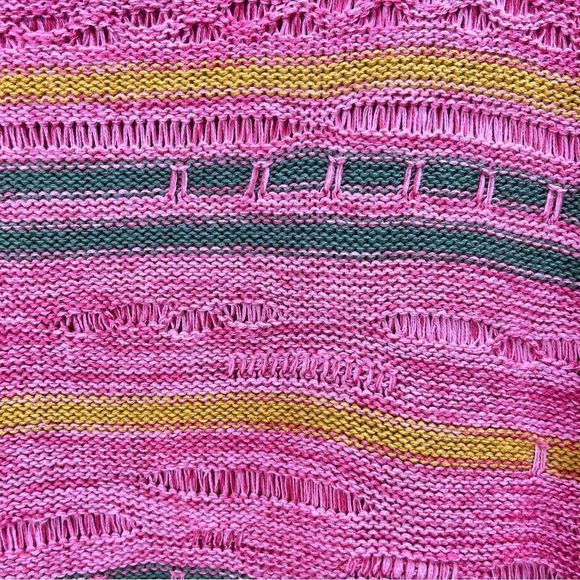 Soft Surroundings Lisabetta Art Stripe Dusty Cedar Pink Sweater 1X - Picture 5 of 11